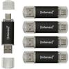 Intenso Twist Line Dual Chiavetta USB 5X 32GB - Super Speed USB 3.2 Gen 1x1 fino a 70 MB/s, USB-C e USB-A, antracite