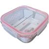 Westmark Contenitore salva-freschezza in vetro, Tappo ermetico, Capacità: 640 ml, Adatto per microonde, freezer e forno, Senza BPA, Vetro/Plastica/ Silicone, Trasparente/Rosso, 234222E1