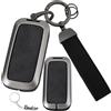 Rondrive Custodia per Chiave Auto Compatibile con Geely EX5 2024 2025 2026 Custodia per Chiave in Metallo e Pelle Adatta per Geely Galaxy EX5 EM-I Starray EM-i, Nero