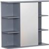 Relaxdays Armadio a Specchio Relaxdays, 6 Ripiani, 2 Scomparti, 64 x 62 x 21 cm, Montaggio a Parete, Mobile da Bagno, Bianco