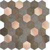 d-c-fix adesivi per piastrelle da parete - set da 6 Metal and Stone Hexagons (29 x 28,8 cm) - piastrelle adesive per cucina, bagno & paraschizzi - autoadesive & impermeabili
