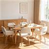 MEUBLE COSY Sedie da Pranzo Set di 6 con Braccioli, Seduta Imbottita in Tessuto Bouclé, Gambe in Metallo, Sedie Cucina Design Scandinavo, Crema