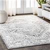 Jonathan Y MDP100A-8 Modern Vintage Medallion Tappeto per Interni, Floreale, Tradizionale Facile da Pulire, Soggiorno, Non perde Pelo, Grigio Chiaro, 240 cm x 300 cm