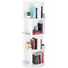 Relaxdays Libreria Girevole, Scaffale Rotante, Porta CD/DVD, Salotto, Ufficio, in Legno, H x D: 138 x 50 cm, Bianco