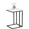 M2 Kollektion HomeTrends4You Michi Tavolino, Weiß hgl/Metall Schwarz Matt, 38 x 43 x 62.5 cm