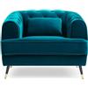 Menzzo Glams Poltrona, Blu/Verde, L93 x P86 x H71 cm