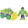 SPIDEY AND HIS AMAZING FRIENDS Marvel Spidey e la sua supersquadra, Set Hulk e camion demolente, Figura con veicolo e Accessorio, Giocattoli prescolari