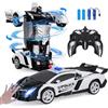 Kazzley Macchina Telecomandata per Bambini, 2 in 1 Trasformabile Robot Giocattolo con Controllo Gestuale, 2.4Ghz＆360° Rotazione Polizia Macchina Radiocomandata Giochi Regalo Bambino 4 5 6 7 8 Anni