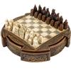 The Regency Chess Company Set di Scacchi Celtici Compatti Marrone Isola di Lewis - Scacchiera da 20,3 cm e Pezzi in Miniatura - Realizzato in Inghilterra
