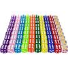 LATTCURE Set di dadi da 6 lati, 100 pezzi, 16 mm, cubo a sei lati, colori traslucidi, acrilico, poliedrico, set di dadi da gioco, giochi da tavolo per giochi e feste