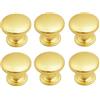 BOZONLI 6pcs Rotonda Pomelli Maniglie per Mobili Cassetti Armadio Cassettiera da Cucina Bagno 25mm (Fungo tondo dorato)