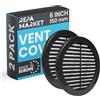 Repa Market Griglia di ventilazione rotonda nera 150 mm (apertura Ø) - griglie di ventilazione in plastica - Griglia di ventilazione con zanzariera per pareti, soffitti - Confezione da 2