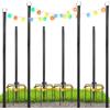 OJTOJT Asta luminosa 3M in metallo, come supporto resistente alle | Supporto per esterni in metallo per giardino, terrazza e decorazione per feste; robusto supporto per lampada per il fissaggio