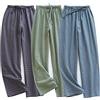 STMAHER Pantaloni da pigiama da uomo Pantaloni da pigiama in cotone Pantaloni leggeri del pigiama pantaloni in maglia intrecciata con tasca, 03C, M