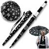 Demon Slayer Ombrello - Anime Pioggia Cosplay Katana Apertura Automatica Spada Ninja Parasole, Nero, Bianco