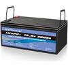 Generico Lifepo4 Batteryzellen,Batteria Lifepo4 Batteria da 12 V 300 Ah, batteria al litio ferro fosfato da 5000 cicli profondi, sostituzione per batterie al piombo acido AGM