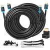 MutecPower 2 Pack 10m Cavo HDMI 2.0 - Alta velocità con Ethernet 4Kx2K/60HZ Ultra HD 2160p / Full HD 1080p - 3D/Arc/CEC - Cavo Triplo schermato - Nero 10 Metri