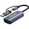 Oblinple Adattatore USB 3.0 Ethernet, 1000Mbps Adapter USB C Lan, RJ45 Gigabit Connettore di Rete Type C, Alluminio Adattatore Cavo Internet per Windows XP Mac OS Linux Vista MacBook Laptop PC