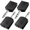 KUOQIY 4 Pezzi 6.35mm Jack Audio Stereo Splitter Adattatore, Spina Jack Stereo da 6.35 mm a 2 Prese Stereo Gemelle da 6.35 mm Adattatore, Nichelato
