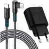 KAIMENGLONG Caricabatterie USB C da 25 W, Caricatore Rapido PD 3.0 per Samsung Galaxy S25/S24/S23/S22/S21/S20 Plus/Ultra/Z Flip 6/Z Fold 6 5G/Note10/20/A55/A54/A15, con 2M a Cavo USB C 90 Grad