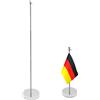 LIANCHEN Supporto per Bandiera da Tavolo In Acciaio Inox con Base, Asta Telescopica per Bandiera da Tavolo Telescopica: 26-65cm per Tavolo, Ufficio Domestico, Feste (Argento)