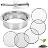 Eulihent 5 in 1 Setaccio da Giardino Ø 1,3,6,9,12mm Setaccio Sabbiain Acciaio Inox + 1 Vanga a Mano per Terra, Pietre, Compost, Erbacce, Sabbia