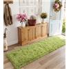MARATIP Tappeto per cameretta dei bambini, 80 x 150 cm, verde, per soggiorno, camera da letto, antiscivolo, lavabile, a pelo lungo