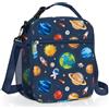 Clastyle Borsa Termica Porta Pranzo Bambini Scuola Spazio Borsa Frigo Piccola Ragazzo Ragazza Stella Portatile, Pianeta Blu