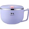 FIYSON Ciotola per pasta istantanea, in acciaio inox, portatile, a prova di perdite, ciotola per riso, per alimenti, con coperchio e coperchio, ciotole per zuppa (viola, grande)