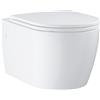 GROHE Start Round Ceramic Set WC sospeso per cassetta di scarico a incasso (sedile e coperchio con chiusura ammortizzata, WC senza brida, volume di scarico 3/5 litri), bianco, 103848SH00