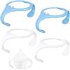 Penitue 4 Pezzi Manici per Biberon per Tommee Tippee, Impugnatura Ergonomica e Antiscivolo Senza BPA Manici Biberon for l'Allattamento dei Neonati (Blu, Bianco)