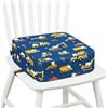 omedecal Rialzo Sedia per Bambini, Seggiolino da Tavolo per Bambini Lavabile Cartoon Cuscino con 2 Regolabile Cinghie & Base Antiscivolo 32 x 32 x 10 cm - Escavatore