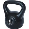 BAKAJI Kettlebell 8 Kg di Peso in PVC e Cemento per Palestra, Fitness, Riabilitazione, Esercizio, Allenamento Forza, Impugnatura Ergonomica Anti-Scivolamento, Fondo Piatto per Maggiore Stabilità