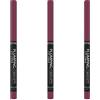 Catrice Cosmetics Catrice Plumping Lip Liner, matita per labbra, contorno labbra, resistente al trucco, a prova di sbavature, n. 090 The Wild One, rosso, opacizzante, resistente all'acqua, confezione da 3 (3 x 0,35 g)