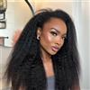 AIQI HAIR Kinky Straight Half Parrucca capelli umani Indossare Vai cordone senza cuciture Flip fascia per le donne 3 in 1 senza colla capelli umani metà parrucche 24 pollici