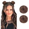 Dsoar 2PCS Mini Artiglio Finto Bun Dritto Capelli Estensioni Bun Capelli Ciambella Chignon Clip in Capelli Scrunchies