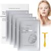 Eniyou 4 Pcs Maschera Collagene Viso Maschera Bio Collagene Viso Delicato E Aderente Idrata in Profondità Riduce Le Rughe Rassoda La Pelle E Combatte L'invecchiamento con 1 Massaggiatore Facciale