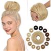 SEGO Pro 45G Chignon Capelli Veri Umani #18 Biondo Cenere Chignon Folto Facile per Capelli Elastico Capelli Finti Extension Coda di Cavallo Updo Lisci (45g)