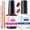 MAGIC ARMOR Solvente per smalto in gel e lattice liquido per unghie 15 ml, solvente rapido per unghie in gel, facile da rimuovere in 3-5 minuti, senza avvolgimento, senza ammollo, set spingi cuticole