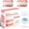 CFEWV Faccette Dentali, Denti Finti da Applicare da Soli, Kit per Dentiera Completa Superiore e Inferiore, Riparazione Temporanea Denti per Uomini e Donne, Protesi Dentale Rimovibile (B)