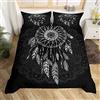 Homemissing Boho Dreamcatcher Set Copripiumino 200x200cm Bambini Boemia Dream Catcher Copripiumone per Ragazzi Ragazze Nero Bianco Copripiumini Traspirante Copripiumino 3 pezzi Cerniera