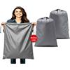 Dmjia® 2 Pezzi Grande Sacco Biancheria Sporca 60 x 90 cm, Pieghevole Portabiancheria, Capacità 120L Con Coulisse, Sacchi Panni (Grigio)