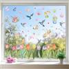 Joeyan 83 Pezzi Adesivi Primavera per Finestre,8 Fogli Vetrofanie Removibili con Floreali Vogel e Farfalle,Stickers Riutilizzabili Statici a Doppio Lato Decorazioni per la Casa Addobbi Vetrine Negozio