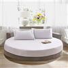 FANSU Lenzuolo Sotto Rotondo Coprimaterasso,100% Cotone Elastic Lenzuolo,220x220 Lenzuola con Angoli Singolo Matrimoniale Bianco Coprimaterasso Traspirante Elasticità