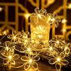 Fielegen 20 luci LED a forma di fiore di ciliegio per camera da letto, 2,5 m, funzionamento a batteria, luci decorative per interni per San Valentino, casa, giardino, festa di nozze, festival