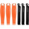 Wangzhenxi Set di aste per pneumatici per biciclette da 6 pezzi, 2 strumenti di riparazione per biciclette, smontagomme portatile, asta di montaggio per riparazione pneumatici per biciclette (arancione, nero)
