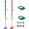 Golfupp Set di putter da golf regolabile (rosso e blu) - ambidestro per mancini e destrorsi, mini set da golf professionale e accessori da golf per bambini e ragazzi