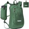 EgoNova Zaino da trekking leggero e pieghevole da 12 litri, impermeabile, per viaggi, campeggio e attività all'aria aperta, verde scuro, 12L US, Si ripone facilmente