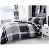 GC GAVENO CAVAILIA Copripiumino Set di Biancheria da Letto e federe a Quadretti, Easycare Reversibile, Policotone Poliestere Misto Cotone, Grigio, Singolo, 2