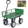 VEVOR Carrello Portaoggetti da Giardino con Sedile Carretto da Giardinaggio in Acciaio Carico max da 226,8 kg Carrello per Trasporto da Giardino con Lati Rimovibili, Legna Terra Detriti, Verde